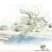 Gartenplanung der Firma Hannis Gartengestaltung und Landschaftsbau, Wasser im Garten, BEpflanzung